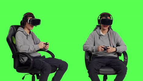 Juego-Amante-De-Los-Jugadores-Con-Gafas-VR.